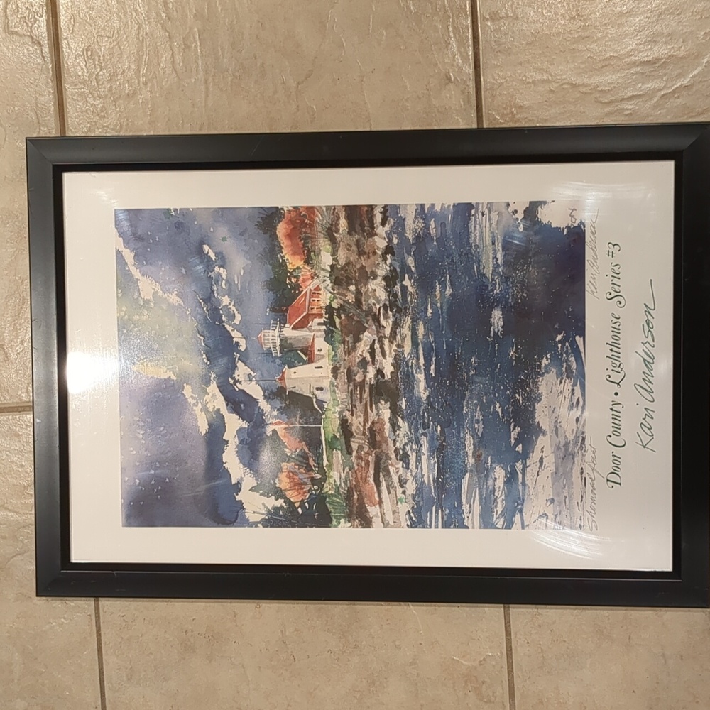 Kari Anderson Door County Lighthouse Print #3 Sherwood Point Signed